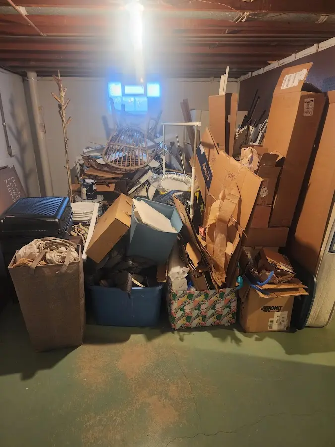 Roll-off dumpster container at job site for 6 Yard Dumpster Rental in Winfield